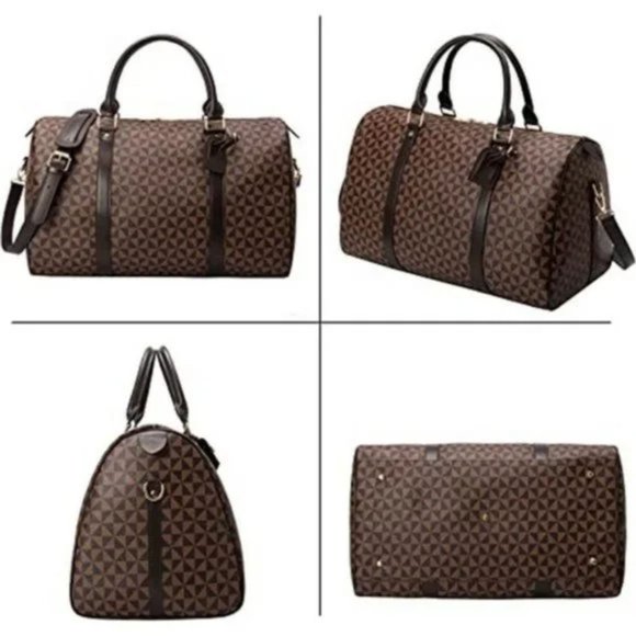 New Men's Travel Duffel Bag Leather - Picture 2 of 8